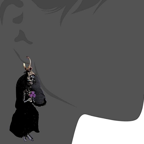 New Betsey Johnson Skeleton Bride Mismatch Earrings - Picture 3 of 12